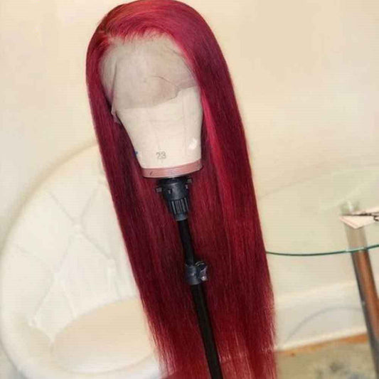 Burgundy Lace Front Human Hair Wigs Red Human Hair Wig EE&JR