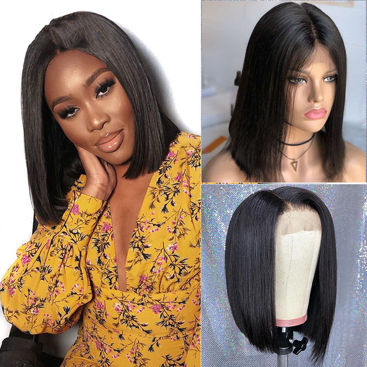 Front lace black short straight hair EE&JR