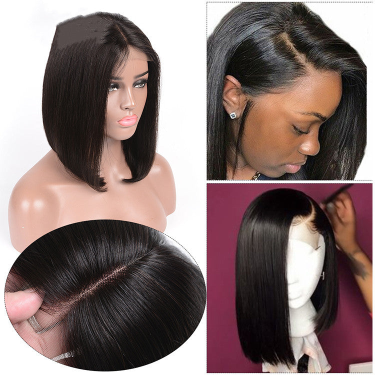 Front lace black short straight hair EE&JR