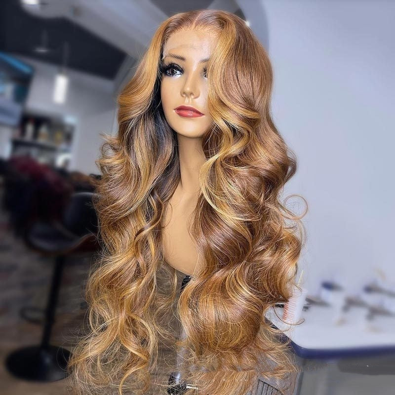 Honey Blonde Body Wave Lace Front Pre Plucked Highlight Wig EE&JR