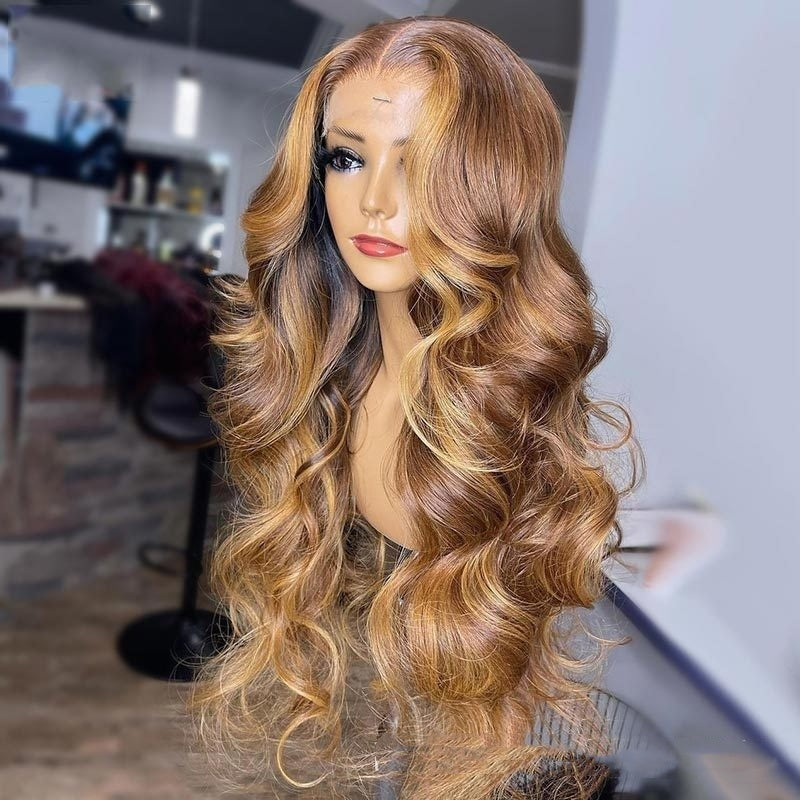Honey Blonde Body Wave Lace Front Pre Plucked Highlight Wig EE&JR