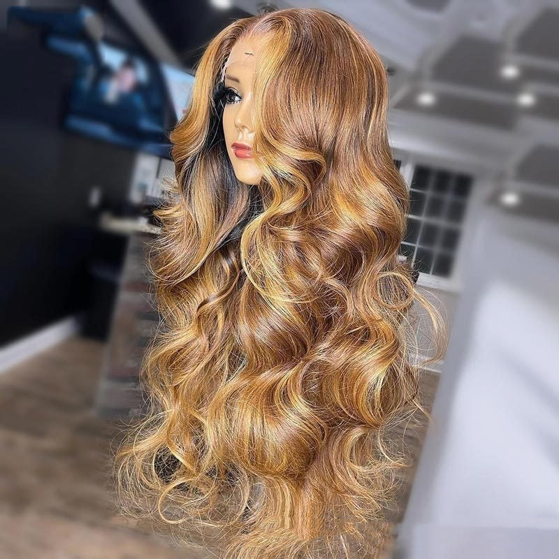 Honey Blonde Body Wave Lace Front Pre Plucked Highlight Wig EE&JR