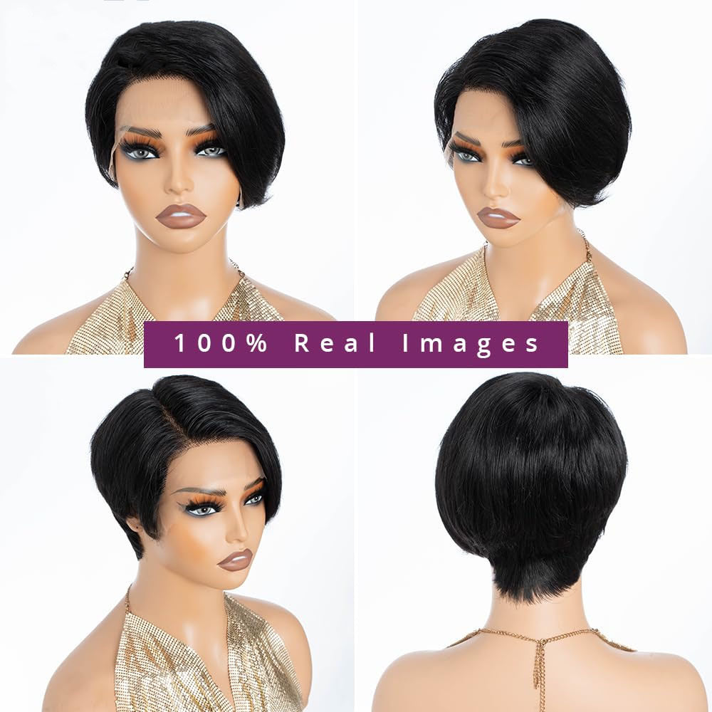 Human Hair Lace Bob Non-toxic Wig-pre-drawn, 13X4X1 Lace, Short Straight, T-part Lace Front Short Wig, Suitable For The Whole Scene. EE&JR