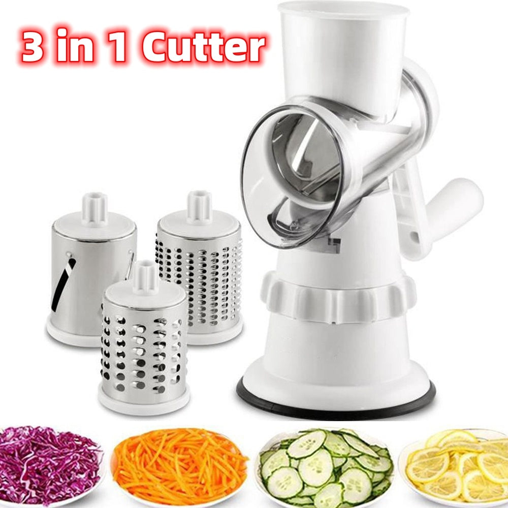 3 In 1 Vegetable Slicer Manual Kitchen Accessories Grater For Vegetable Cutter Round Chopper Mandolin Shredder Potato Home Kitchen Supplies Kitchen Gadgets EE&JR