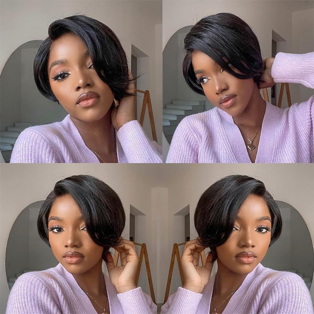 Human Hair Lace Bob Non-toxic Wig-pre-drawn, 13X4X1 Lace, Short Straight, T-part Lace Front Short Wig, Suitable For The Whole Scene. EE&JR